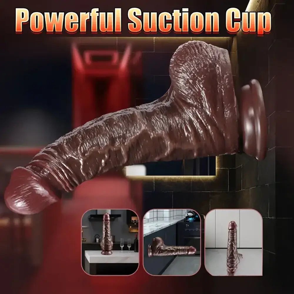 Sliding Foreskin Realistic Dildo - Suction Cup Dildo