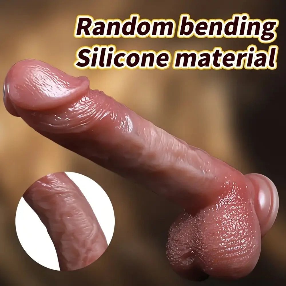 Sliding Foreskin Dildo 8.46 in - Vibrating Uncut Dildo
