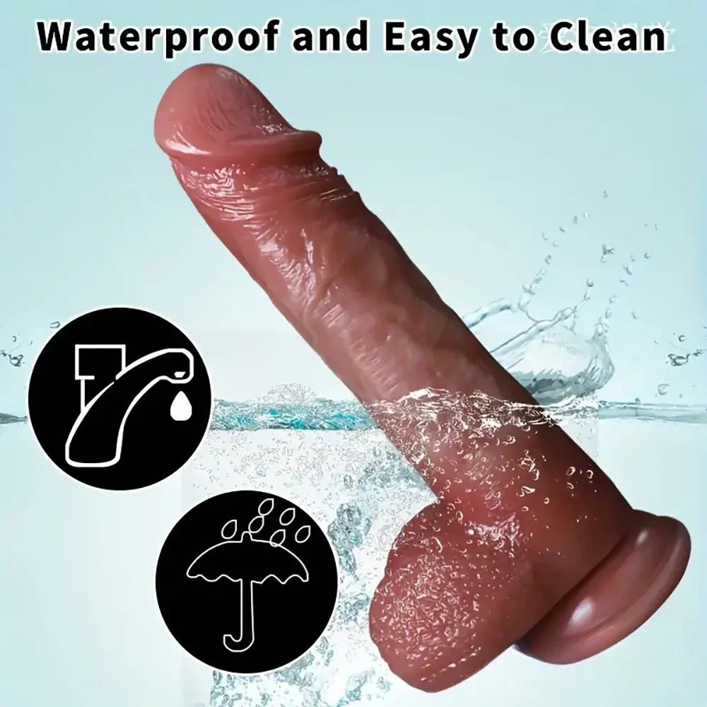 Sliding Foreskin Dildo 8.46 in - Vibrating Uncut Dildo