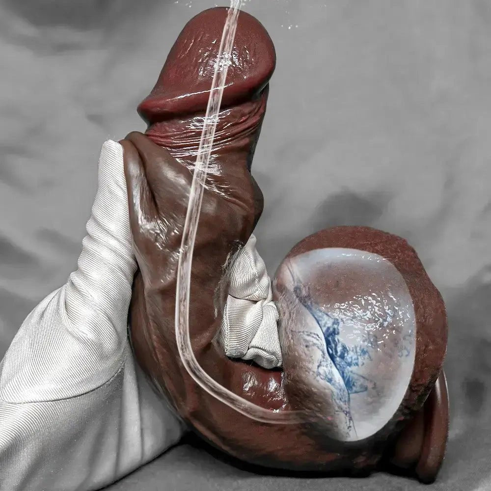 Sliding Skin Squirting Dildo 8.46 in - Couples Toy