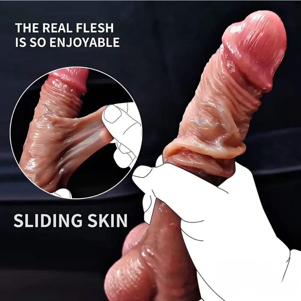 Sliding Skin Suction Dildo - Realistic Suction Cup Dildo