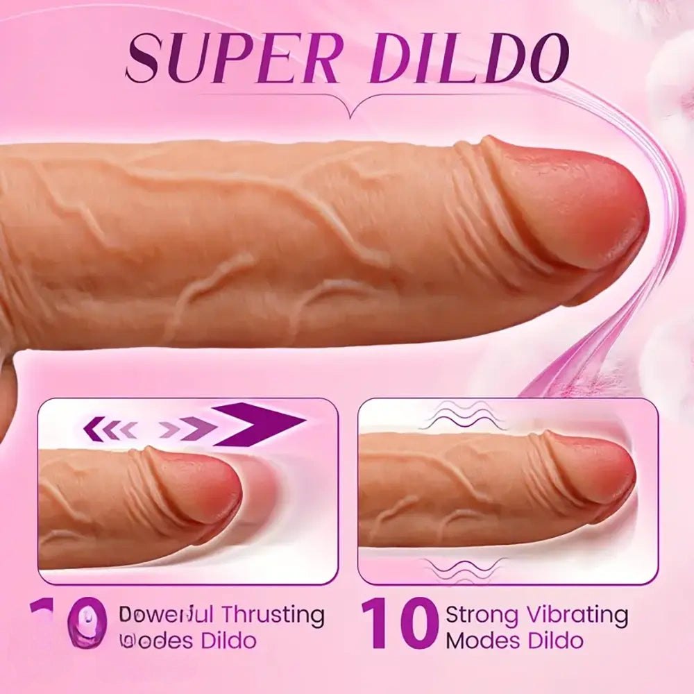 Slim Flesh Vibrating Dildo - Thrusting Silicone Dildo