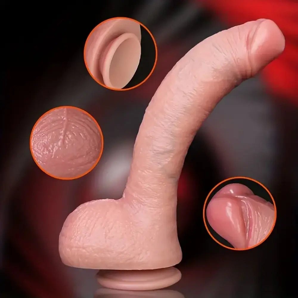 Slim Realistic Anal Dildo - Flesh Suction Cup Dildo