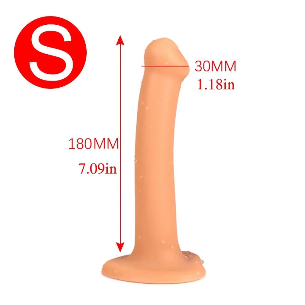 Slim Suction Cup Silicone Dildo - Suction Cup Base Dildo