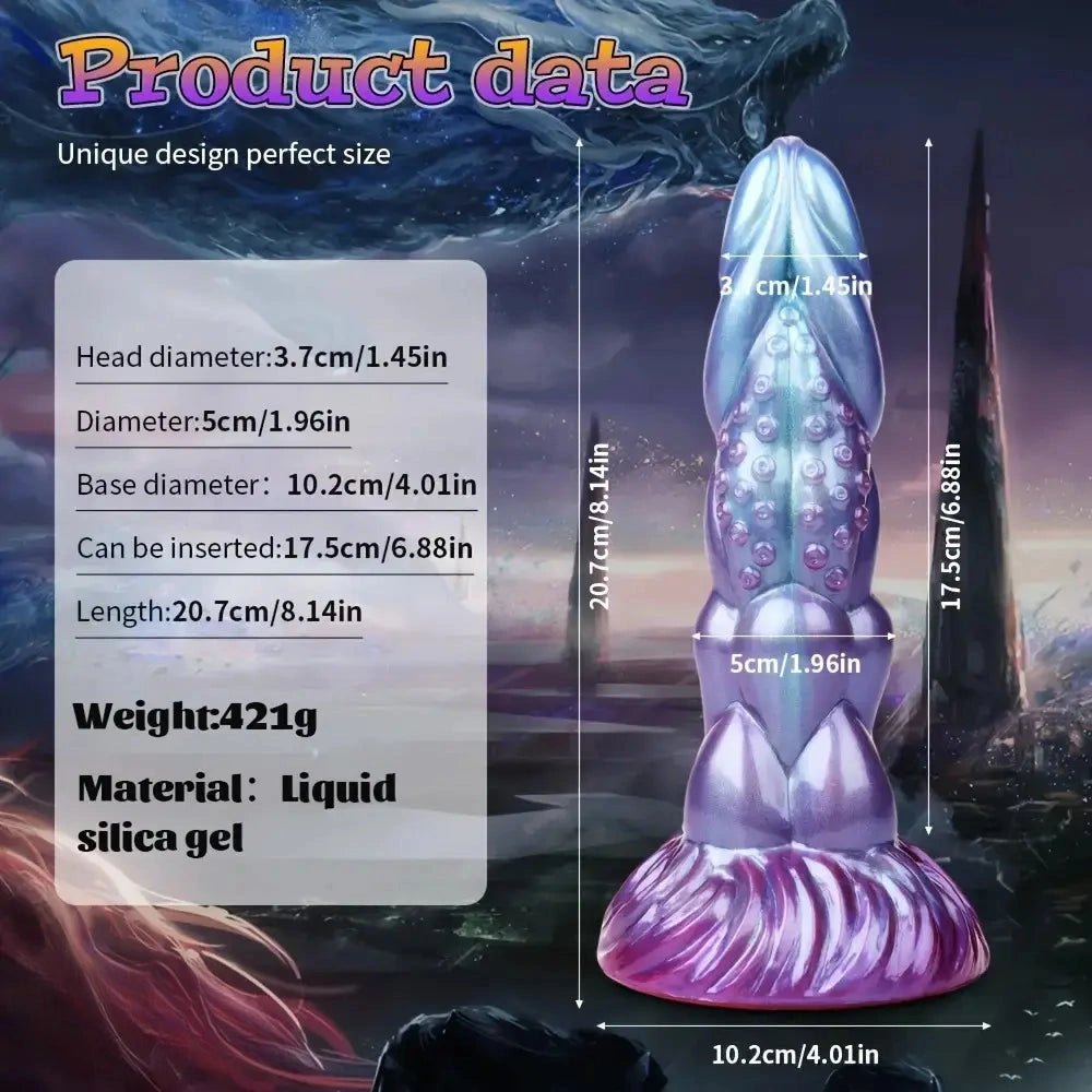 Space Bug Textured Anal Dildo 8 in - Ribbed Silicone Anal Dildo