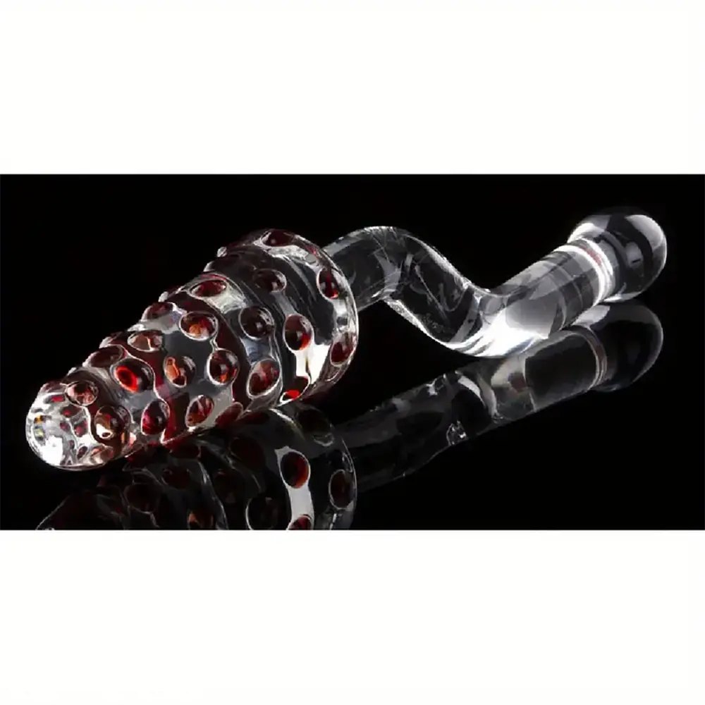 Spiked Glass Double Dildo - Clear Double-Ended Dildo