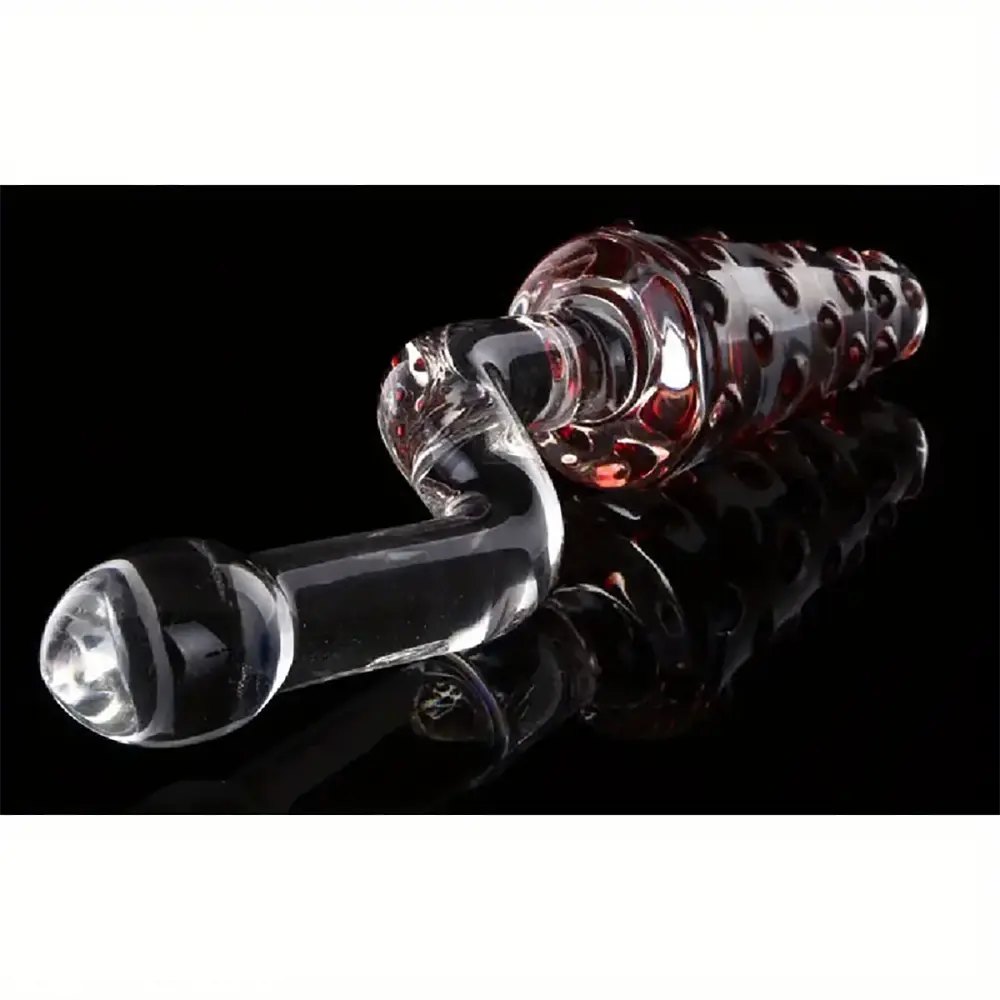 Spiked Glass Double Dildo - Clear Double-Ended Dildo