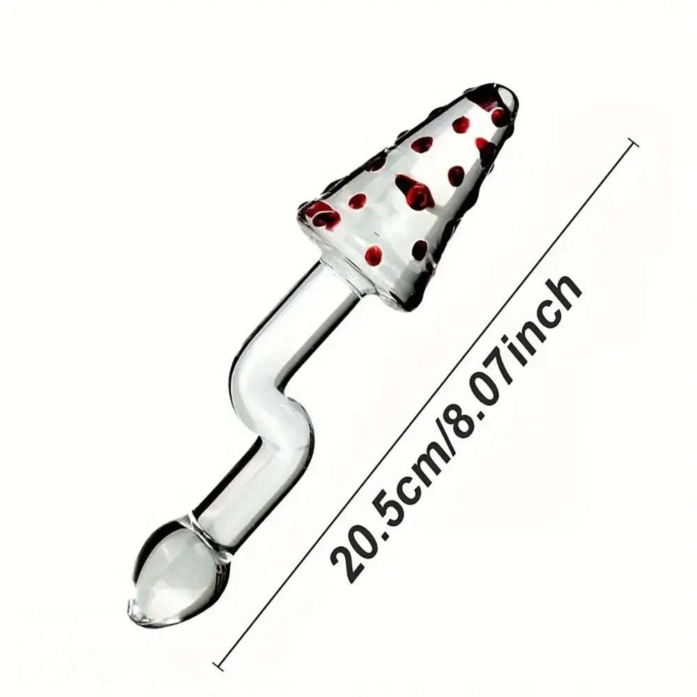 Spiked Glass Double Dildo - Clear Double-Ended Dildo
