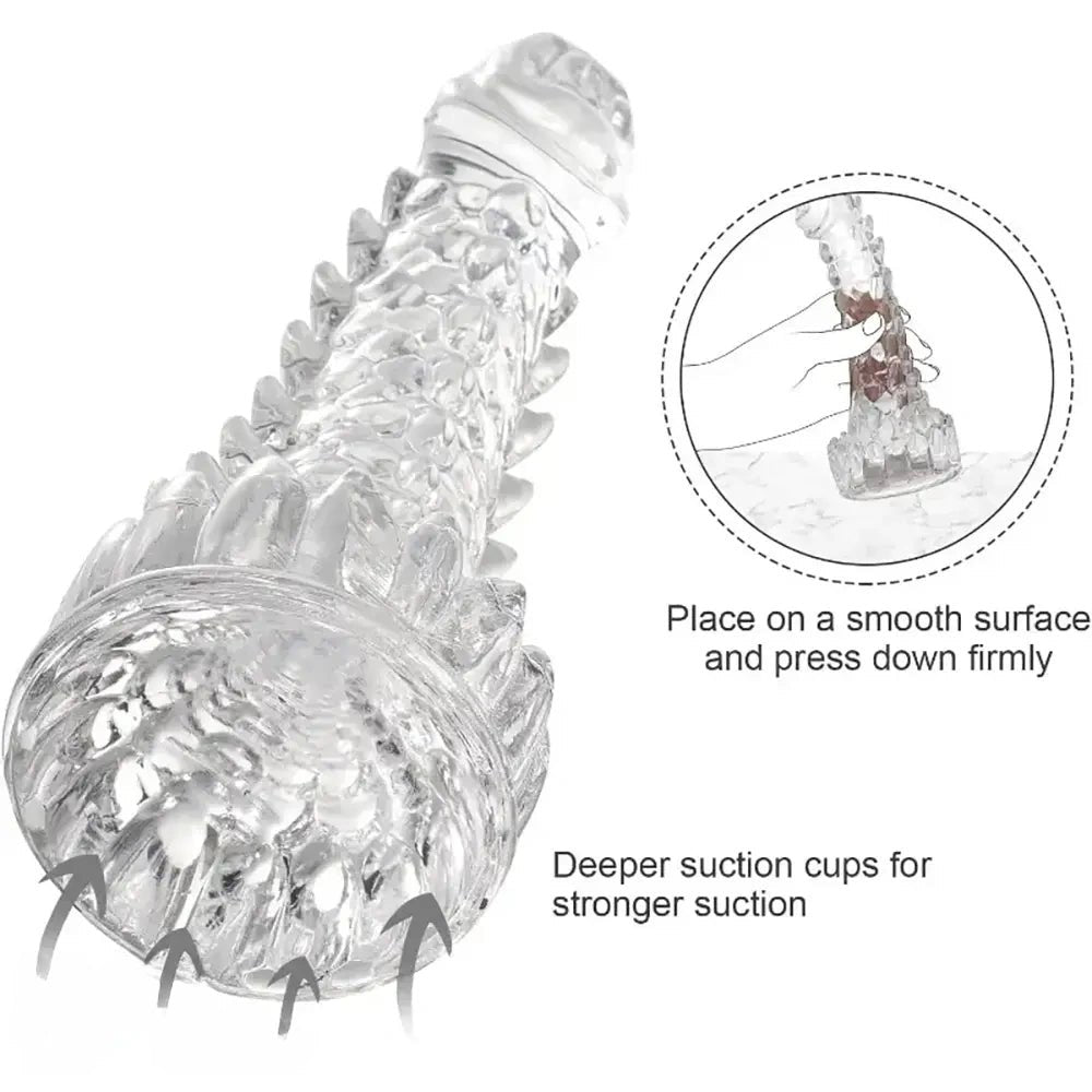 Spiked Dragon Fantasy Dildo - Clear TPE Monster Dildo