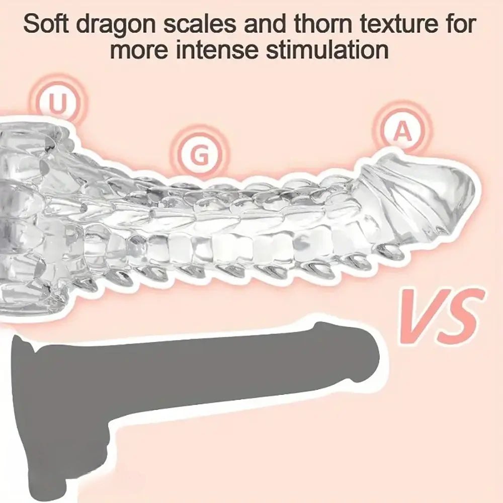 Spiked Dragon Fantasy Dildo - Clear TPE Monster Dildo