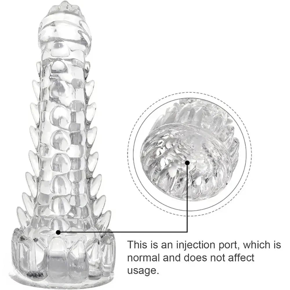 Spiked Dragon Fantasy Dildo - Clear TPE Monster Dildo