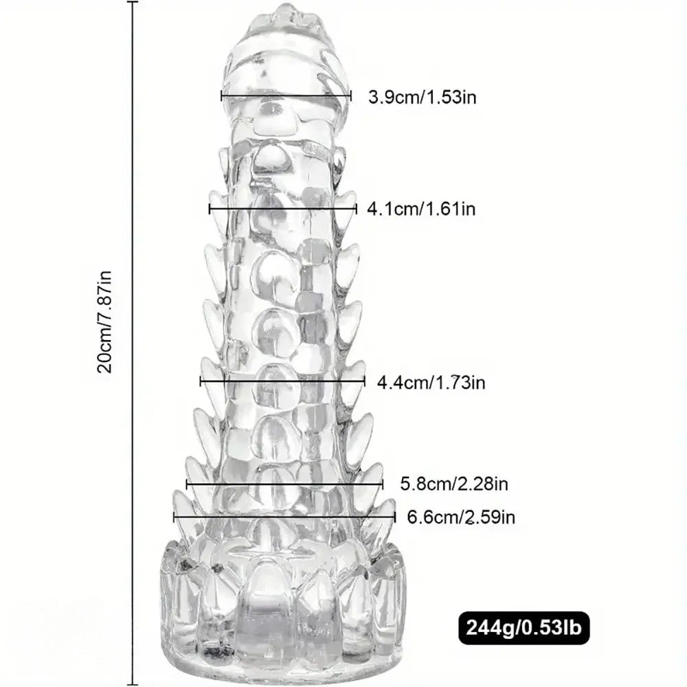Spiked Dragon Fantasy Dildo - Clear TPE Monster Dildo
