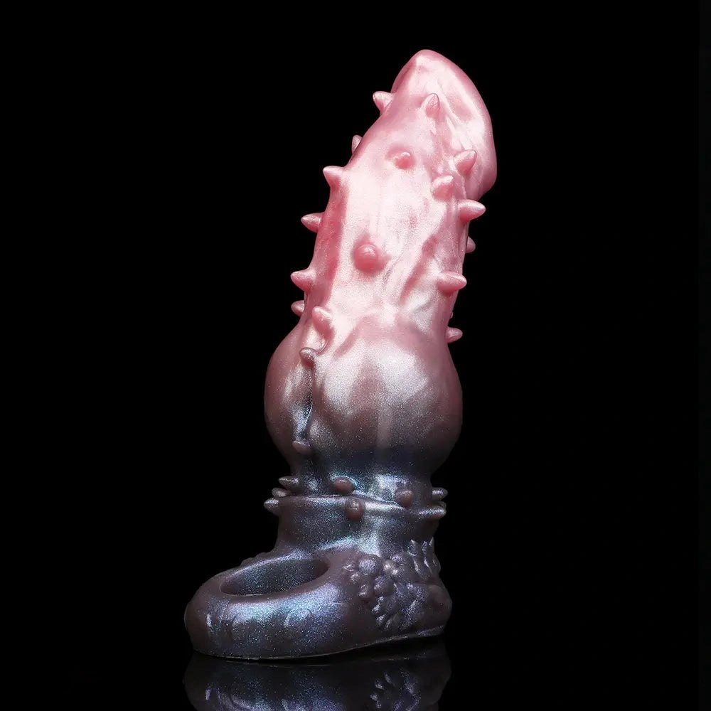 Spiked Fantasy Dildo, Bulbous Shaft - Textured Silicone Toy