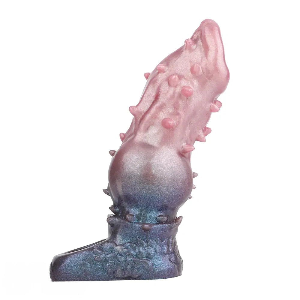 Spiked Fantasy Dildo, Bulbous Shaft - Textured Silicone Toy
