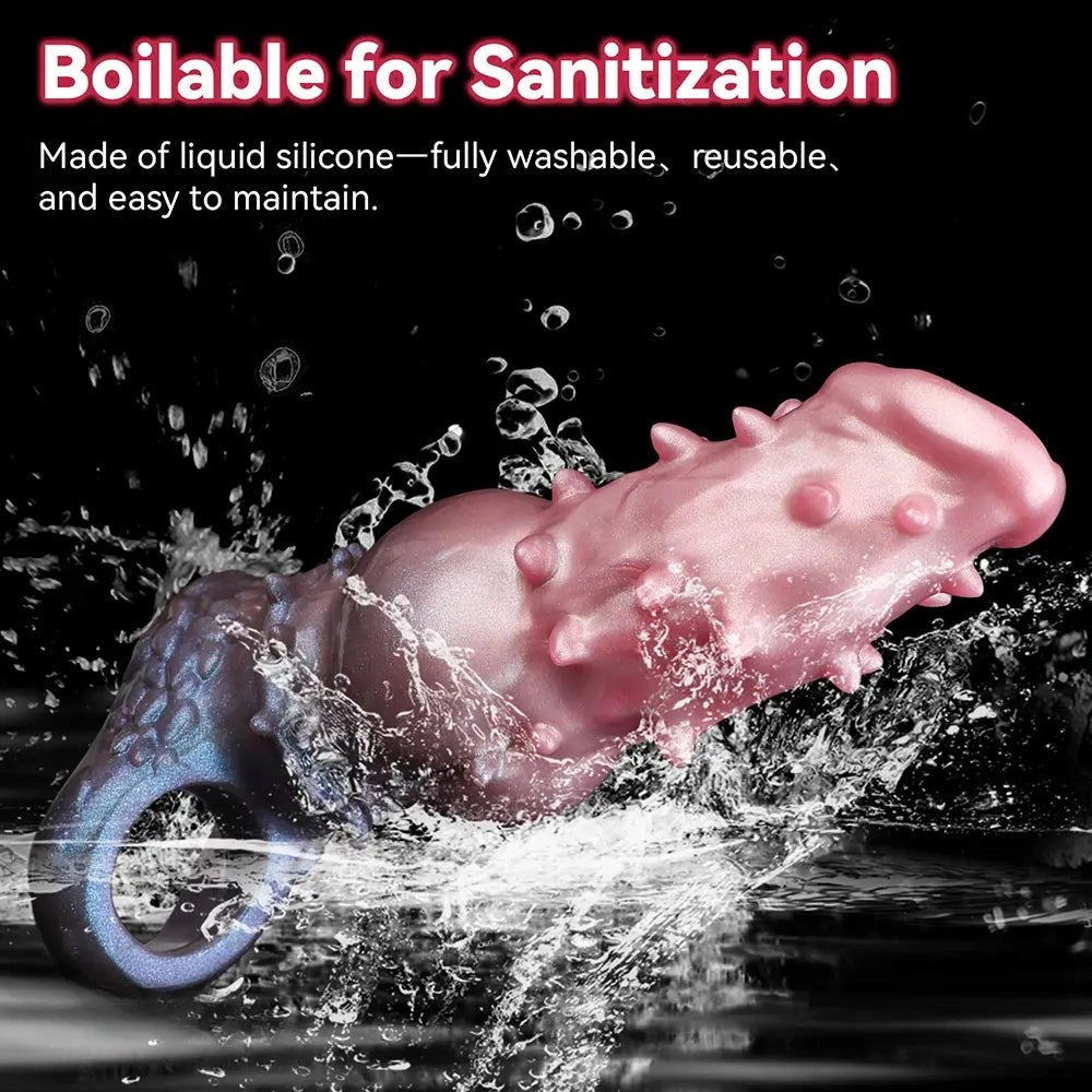Spiked Fantasy Dildo, Bulbous Shaft - Textured Silicone Toy