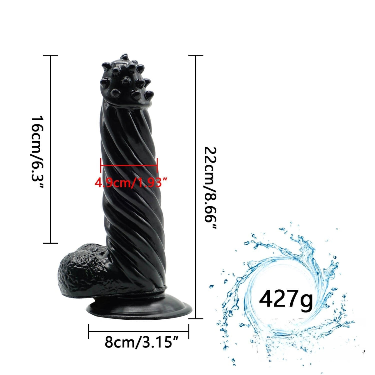 Spiked Fantasy Twist Dildo - PVC Fantasy Dildo