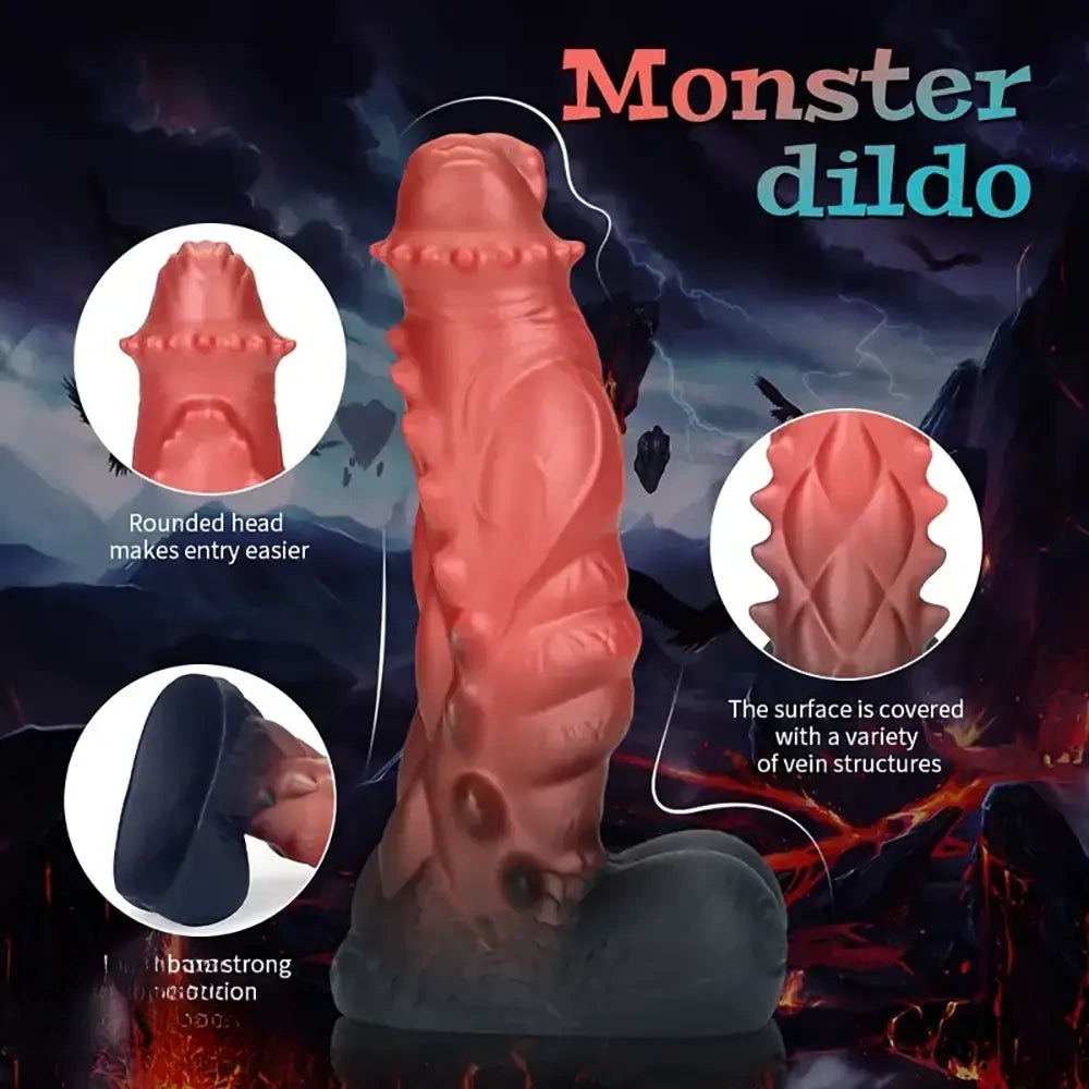 Spiked Monster Fantasy Dildo - Dragon Style Silicone Dildo