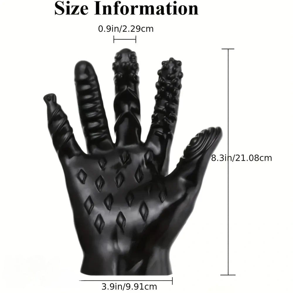 Spiked Silicone Massage Glove - Textured Stimulation Glove