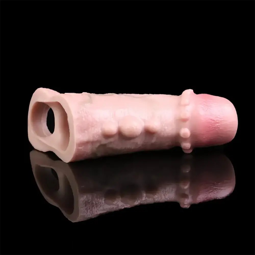 Spiked Silicone Penis Sleeve - Realistic Cock Extender Sheath