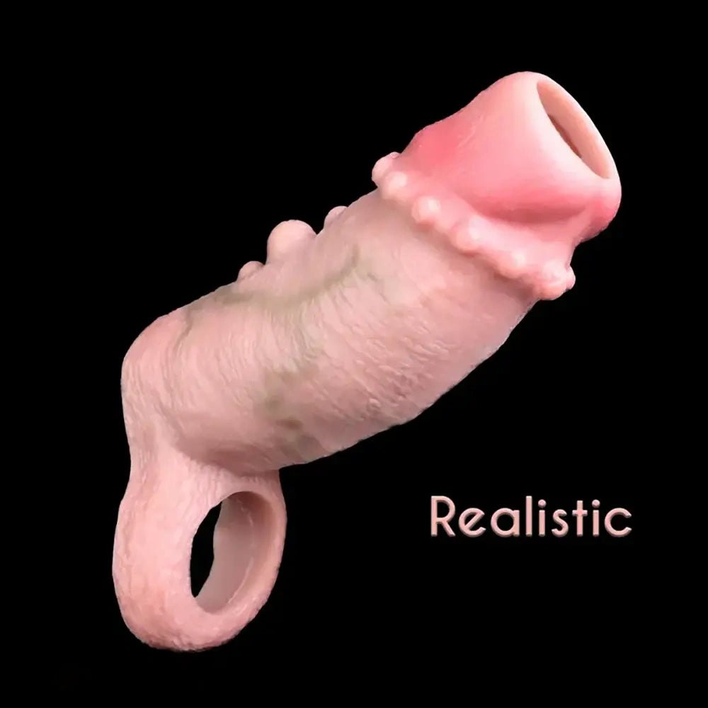 Spiked Silicone Penis Sleeve - Realistic Cock Extender Sheath