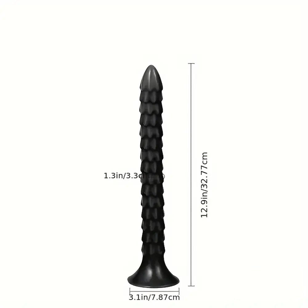 Spiked Slim Anal Dildo 12.9in - Long Skinny Anal Dildo