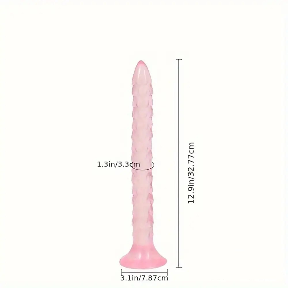Spiked Slim Anal Dildo 12.9in - Long Skinny Anal Dildo