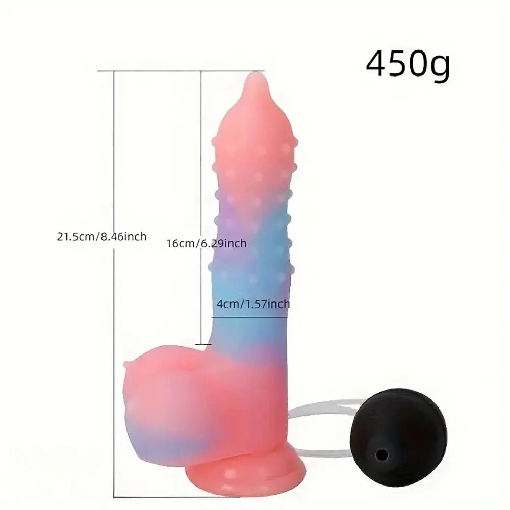 Spiky Fantasy Dildo with Spray Bulb - fantasy dildo