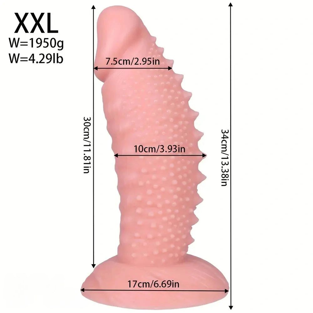 Spiky Textured Realistic Dildo - Large PVC Dildo