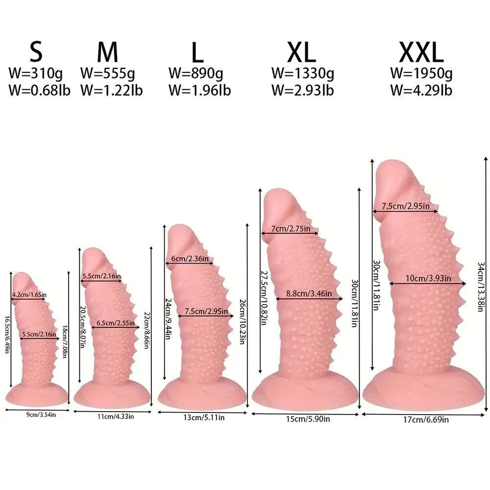 Spiky Textured Realistic Dildo - Large PVC Dildo