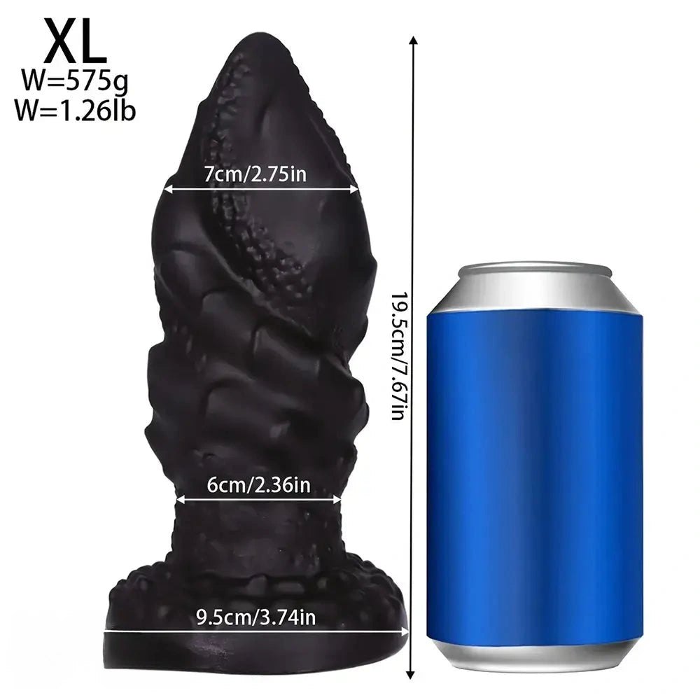 Spiral Anal Plug, 4 Sizes - Fantasy Plug With Suction Cup