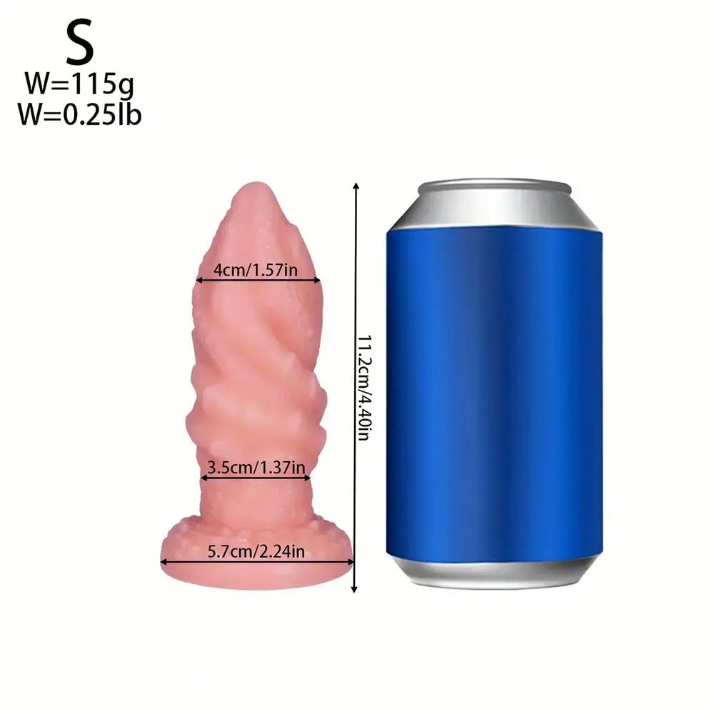 Spiral Anal Plug, 4 Sizes - Fantasy Plug With Suction Cup
