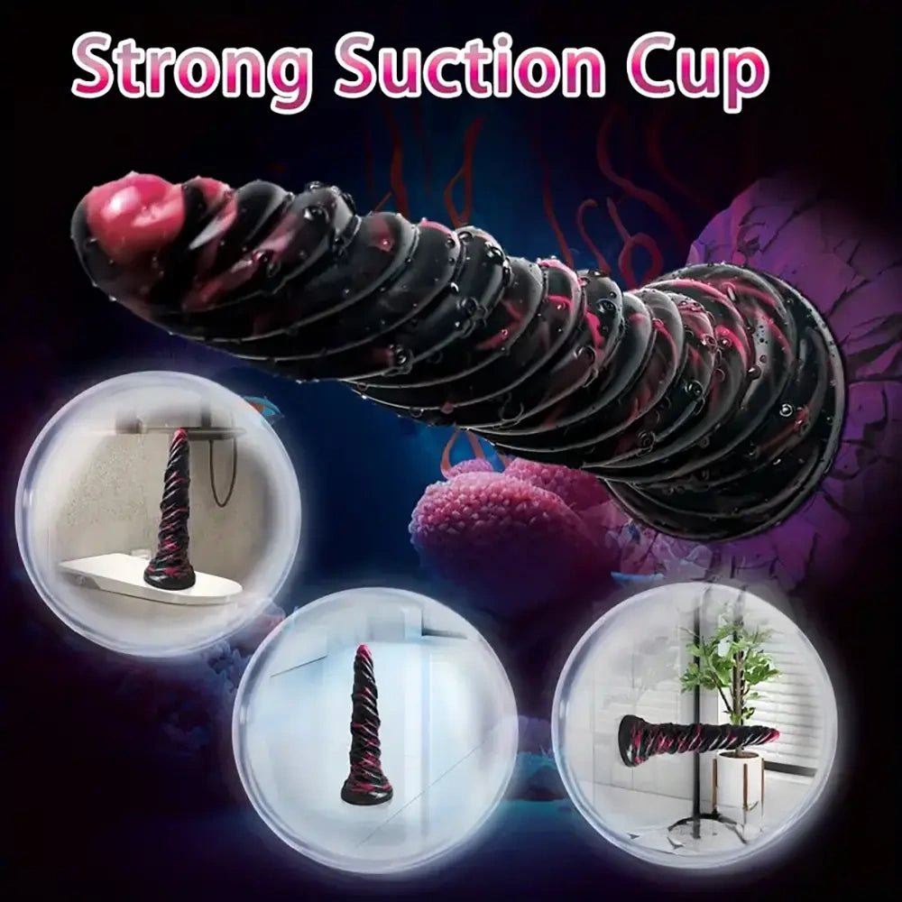 Spiral Fantasy Dildo 9.8in - Silicone Twisted Anal Dildo