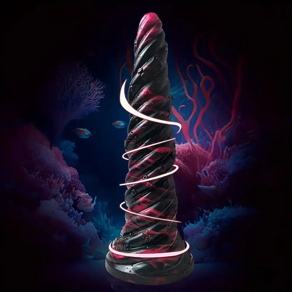 Spiral Fantasy Dildo 9.8in - Silicone Twisted Anal Dildo