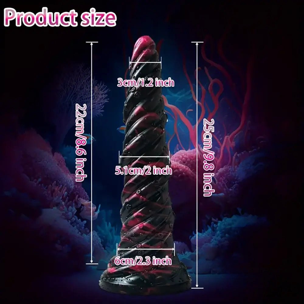 Spiral Fantasy Dildo 9.8in - Silicone Twisted Anal Dildo