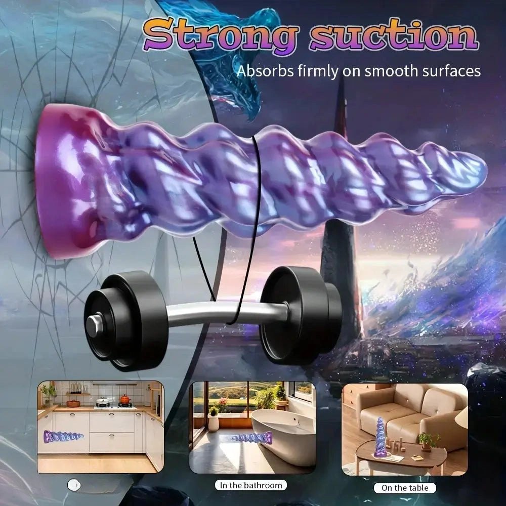 Spiral Horn Fantasy Dildo - Silicone Monster Dildo