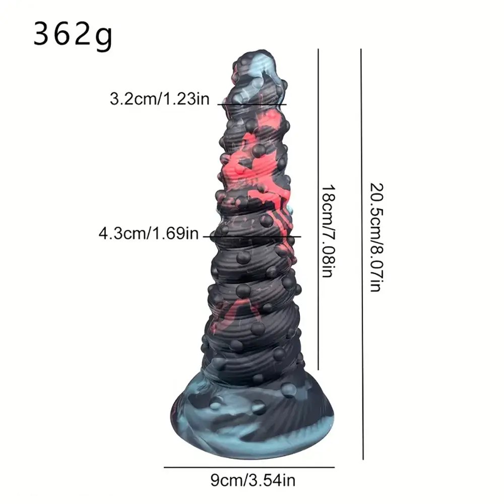 Spiral Monster Fantasy Dildo - Silicone Dragon Dildo 8 in