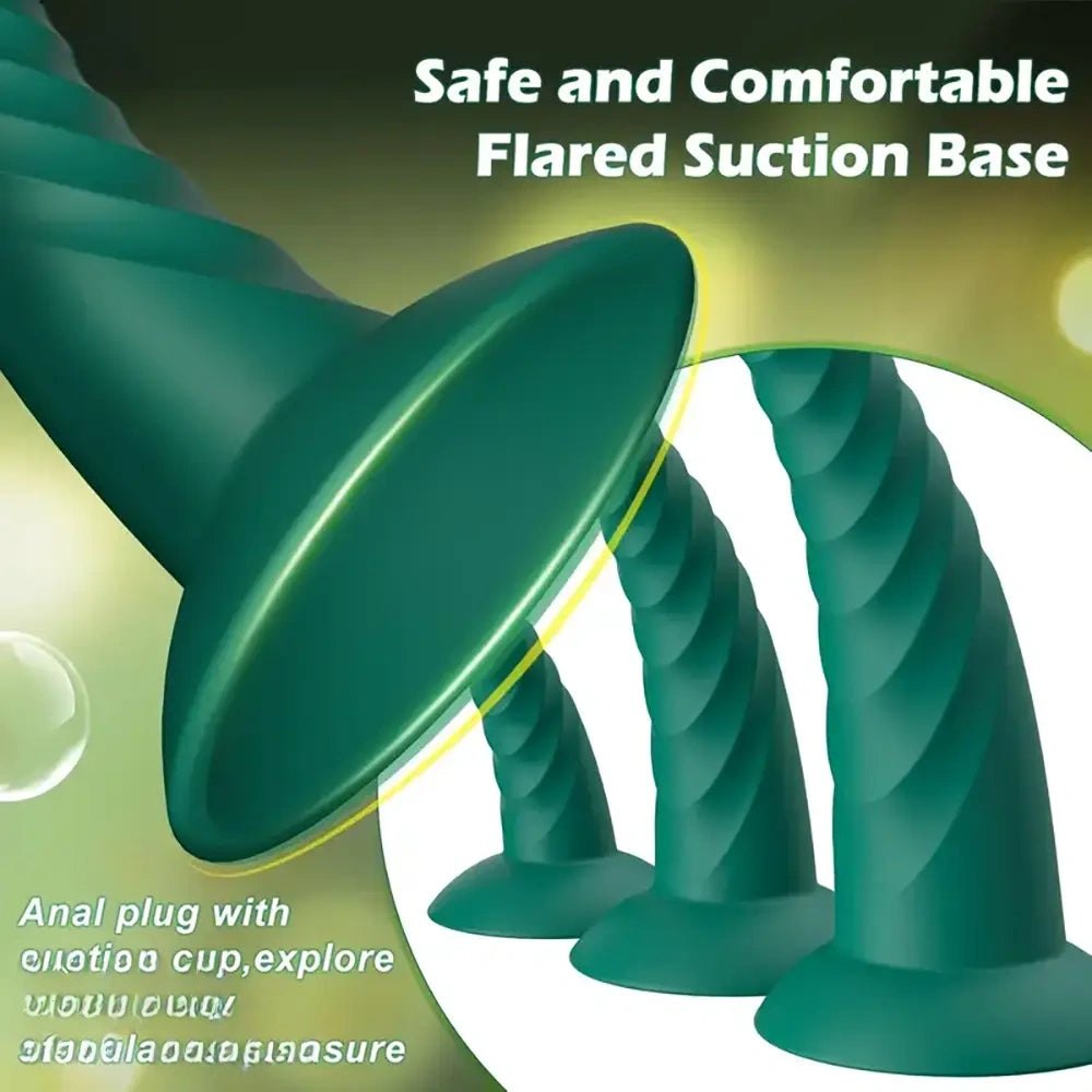 Spiral Ribbed Silicone Anal Dildo - Beginner Anal Toy