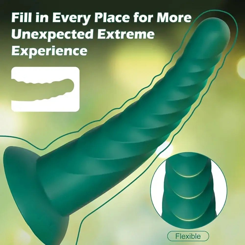 Spiral Ribbed Silicone Anal Dildo - Beginner Anal Toy