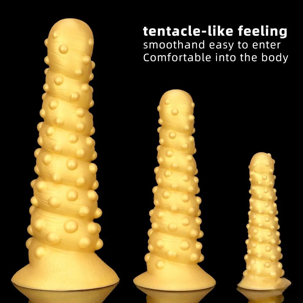 Spiral Spiked Anal Dildo, 3 Sizes - Silicone Anal Dildo