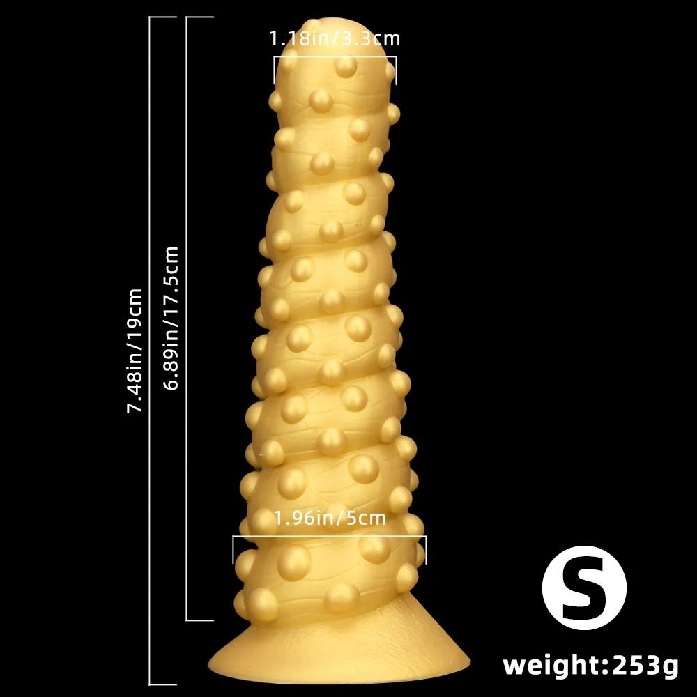 Spiral Spiked Anal Dildo, 3 Sizes - Silicone Anal Dildo