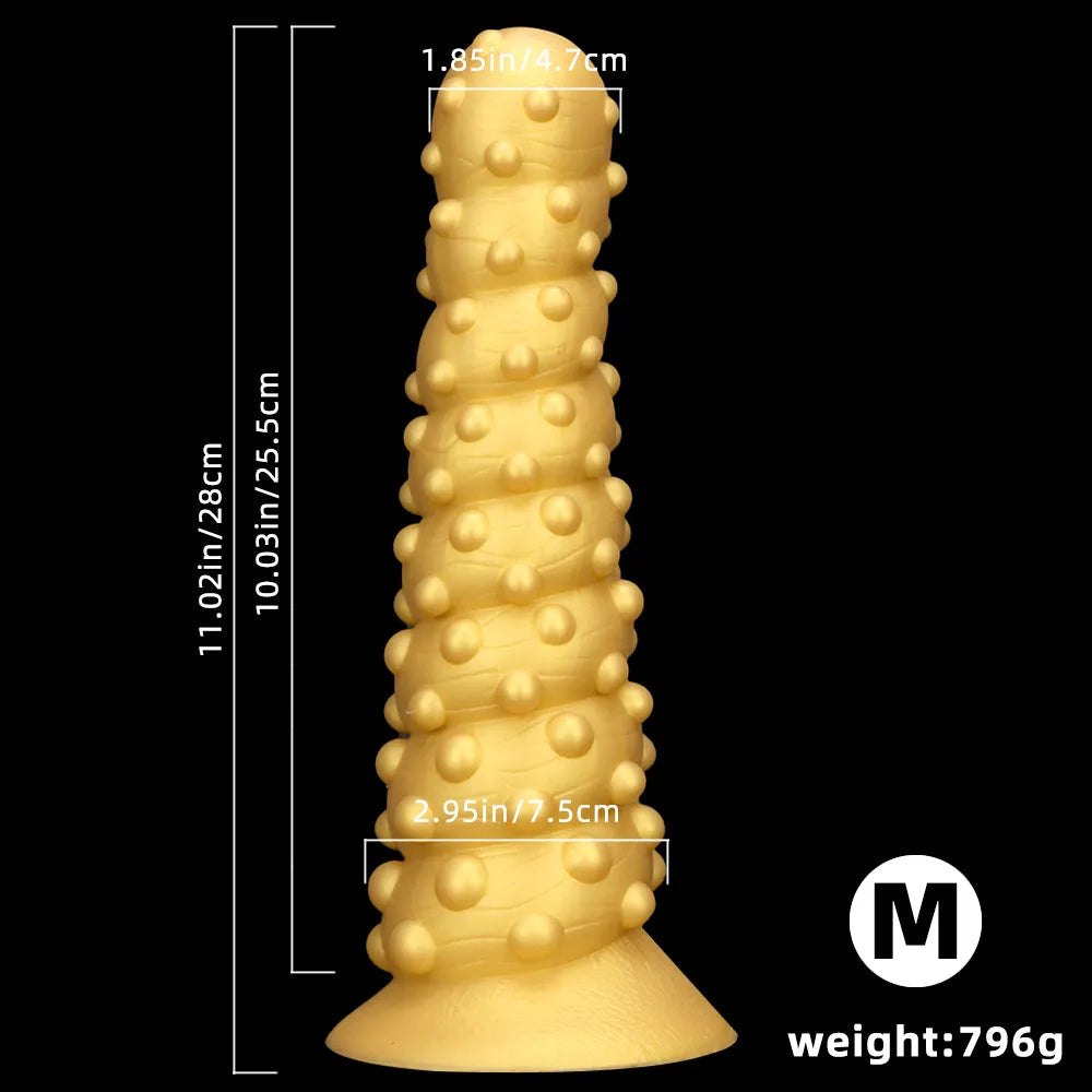 Spiral Spiked Anal Dildo, 3 Sizes - Silicone Anal Dildo