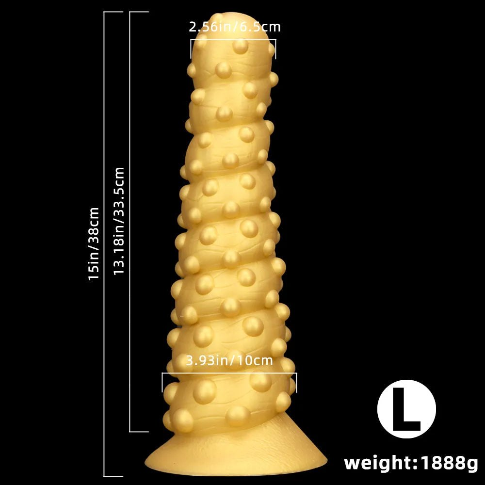 Spiral Spiked Anal Dildo, 3 Sizes - Silicone Anal Dildo