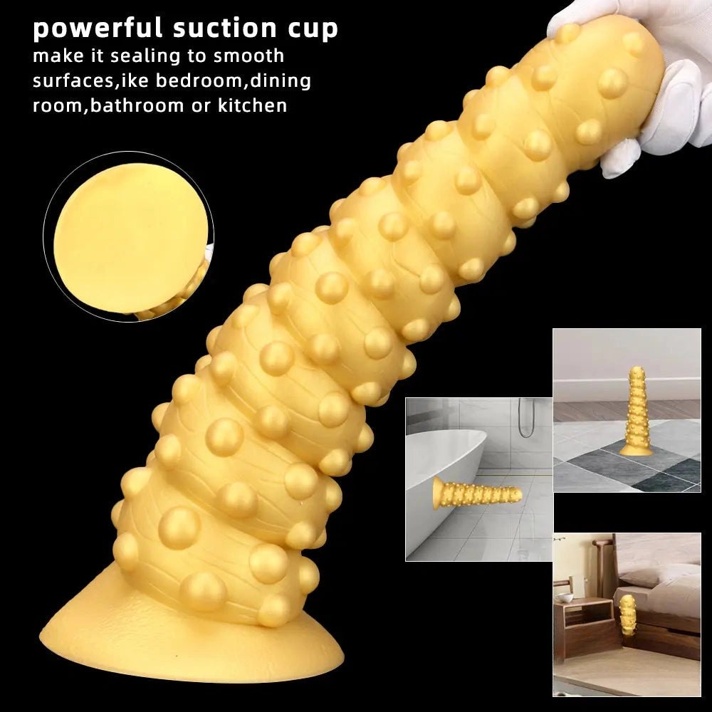 Spiral Spiked Anal Dildo, 3 Sizes - Silicone Anal Dildo