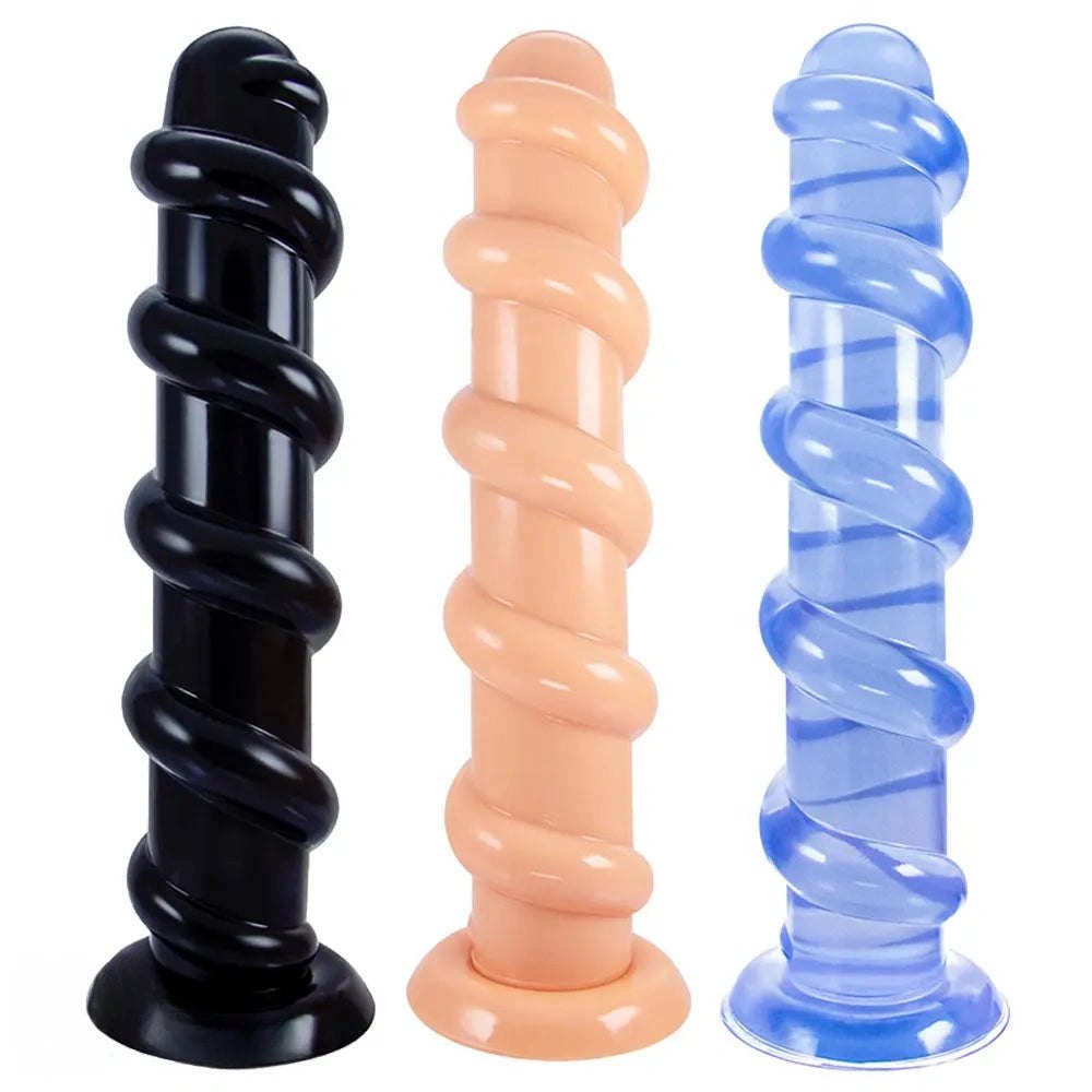Spiral Suction Cup Dildo 13 in - Suction Cup Dildo