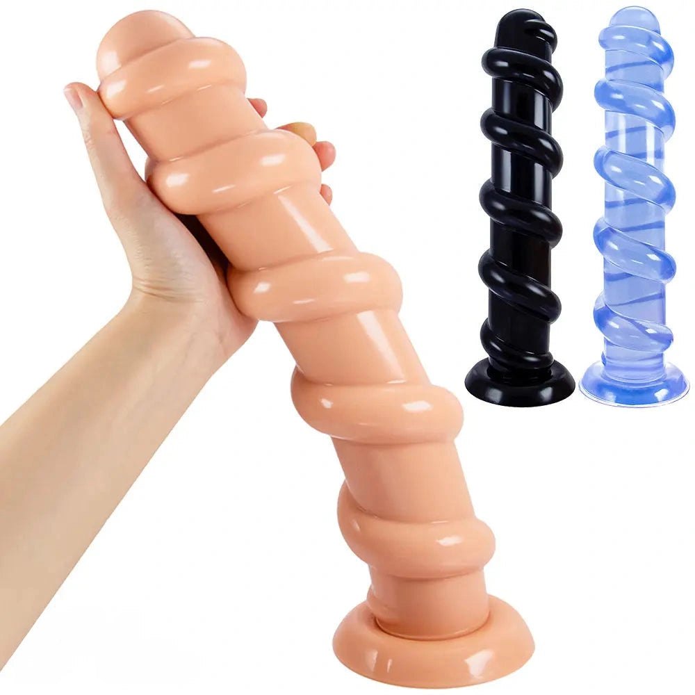 Spiral Suction Cup Dildo 13 in - Suction Cup Dildo