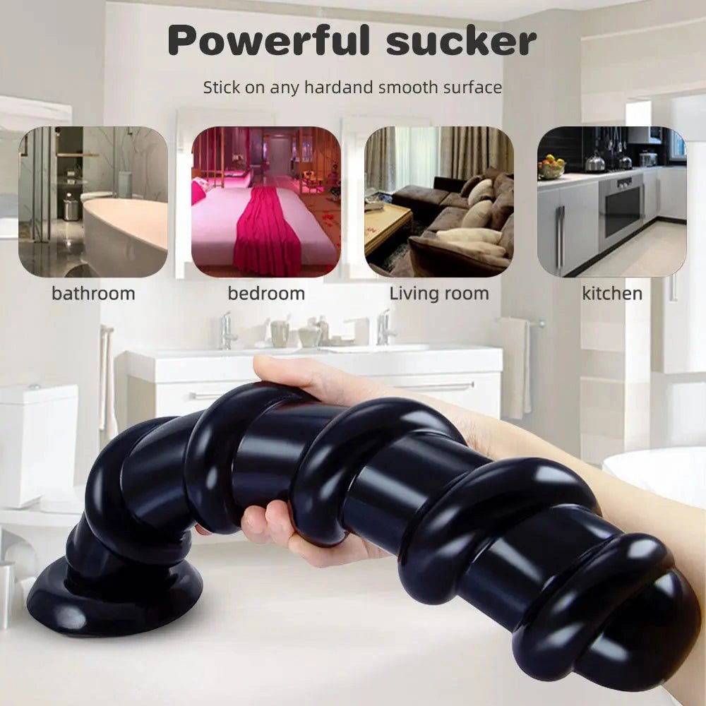 Spiral Suction Cup Dildo 13 in - Suction Cup Dildo