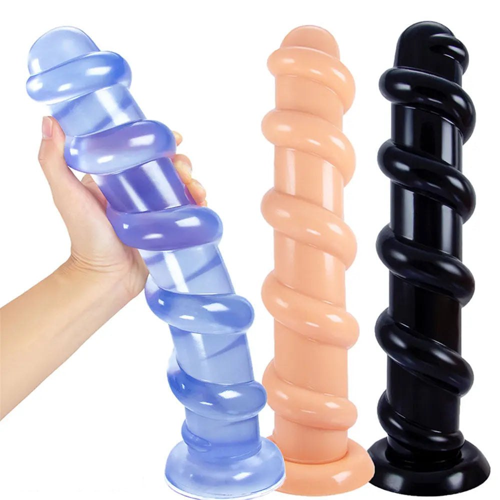Spiral Suction Cup Dildo 13 in - Suction Cup Dildo