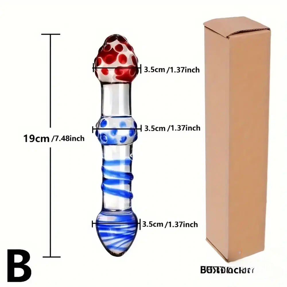 Spiral Swirl Glass Dildo - Clear Glass Dildo Set