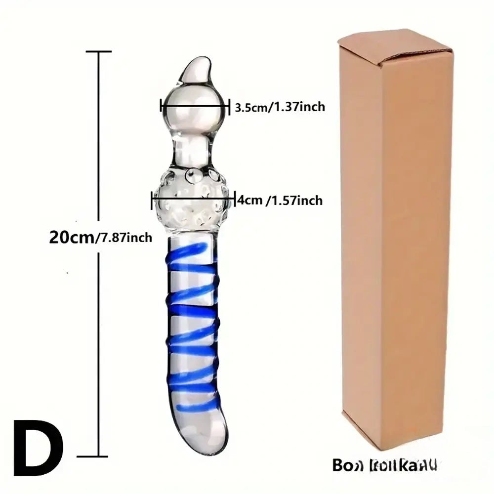 Spiral Swirl Glass Dildo - Clear Glass Dildo Set