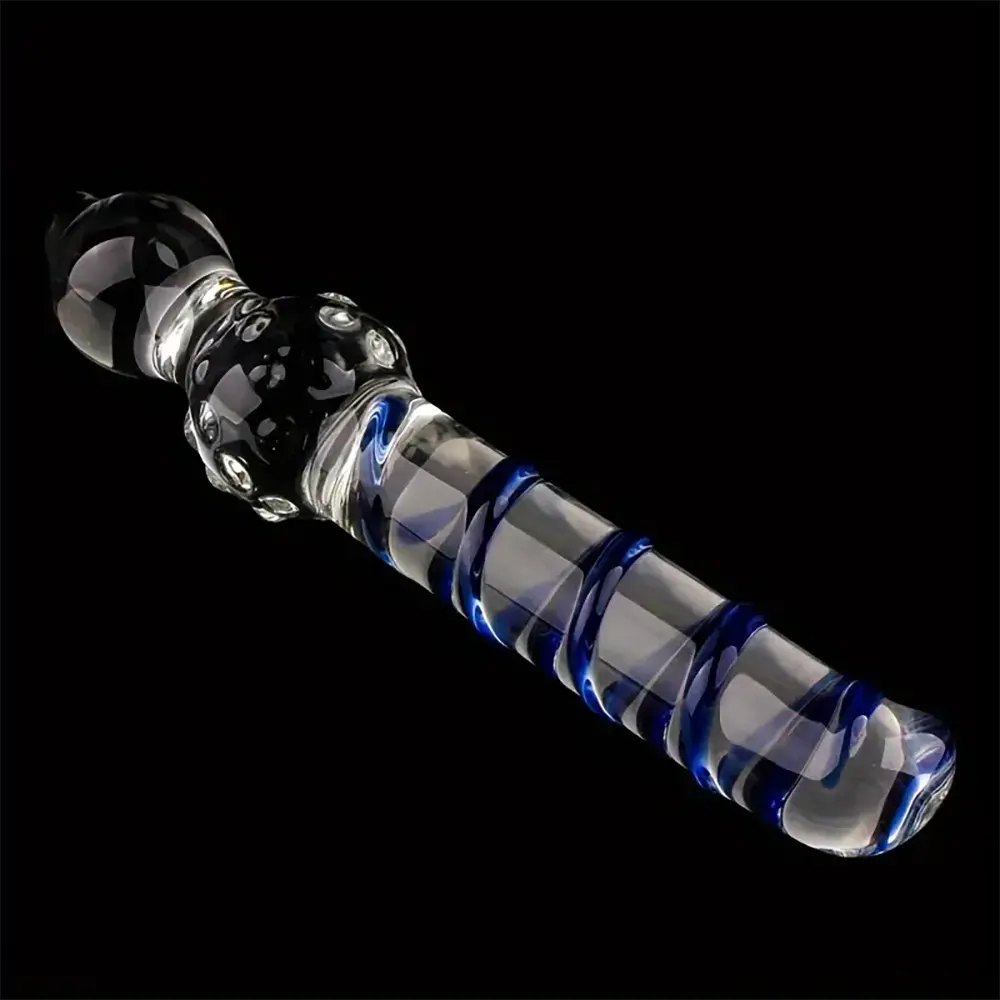 Spiral Swirl Glass Dildo - Clear Glass Dildo Set